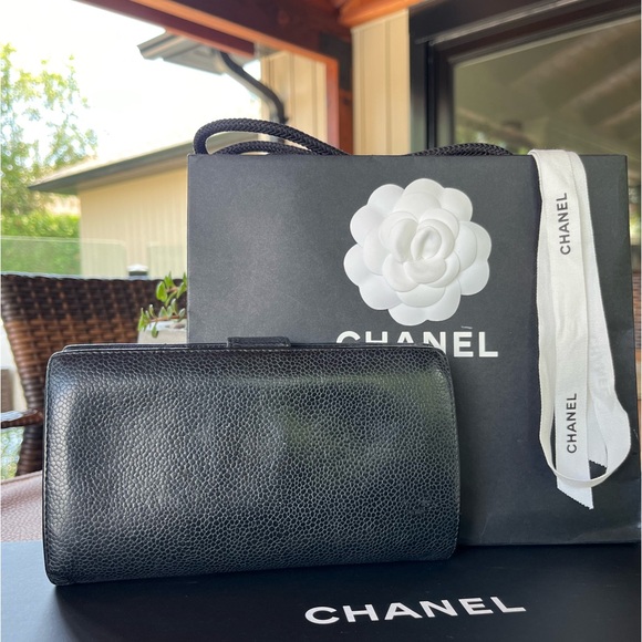 AUTHENTIC CHANEL Caviar Timeless CC French Wallet Black - Picture 2 of 15